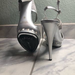 Silver Heels with Pearls